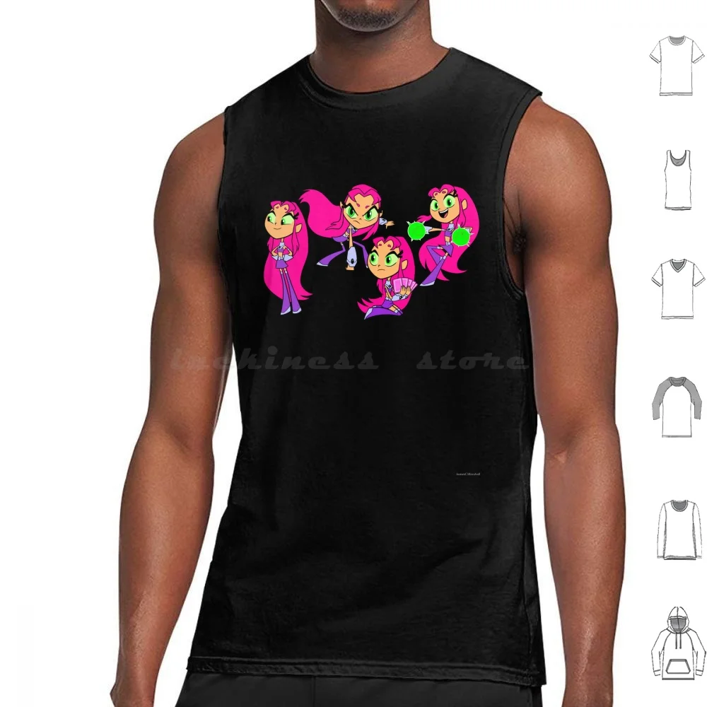 Camisetas sin mangas starfirees, chaleco sin mangas, Robin, Cuervo, Starfire, Beast Boy, Cyborg, Titans, Comics Go