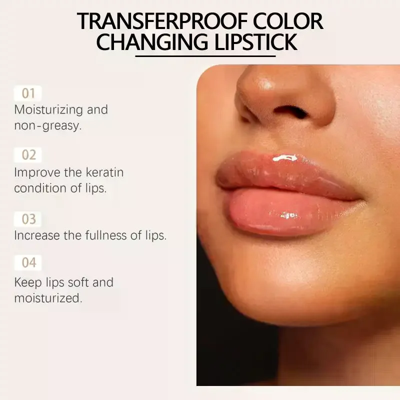 Color Shift Lip Balm Tint Gold Flecks Long Lasting Hydrating Formula Lightweight Personal Shine Makeup for Daily Use