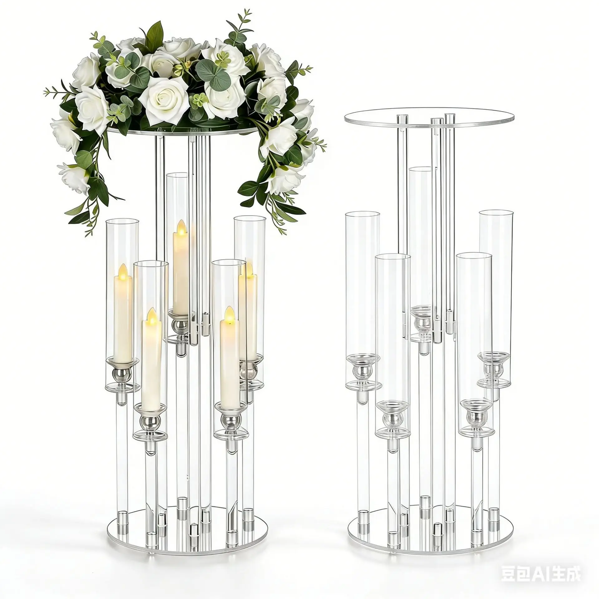 Wedding European candle holder ornament simple crystal candle holder wedding table holder model room ornament