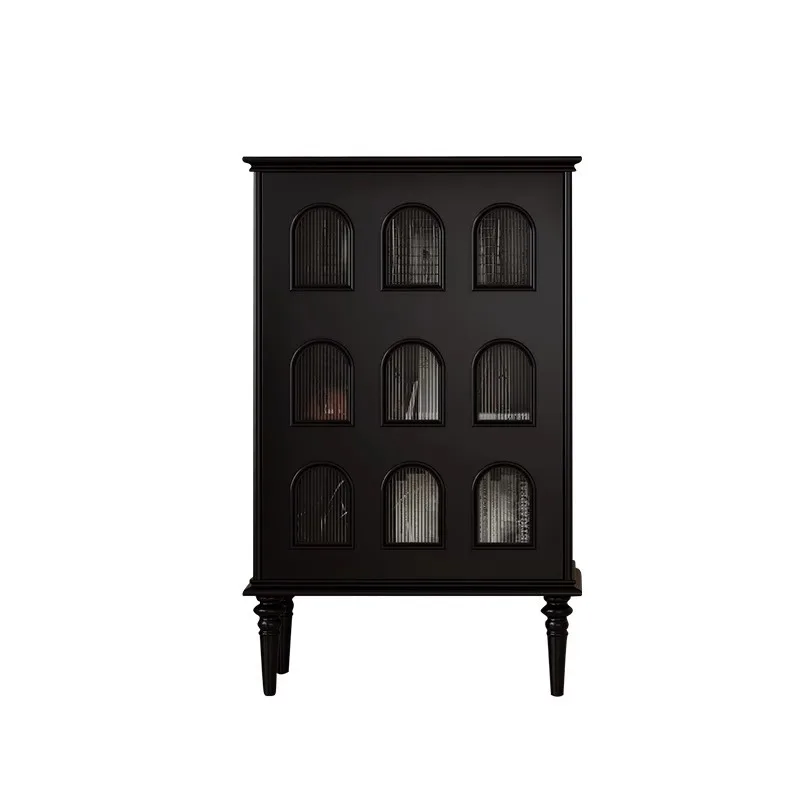 

Retro solid wood dining side cabinet, fully equipped wine cabinet, American locker, European storage, bucket cabinet
