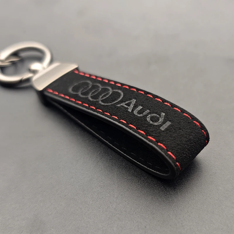 

High Grade Suede Leather Luxury Car Keychain for Audi A1 A2 A3 A4 A5 A6 A7 A8 S3 S4 S5 S6 S7 RS 3 4 5 6 7 TT S Line Accessories