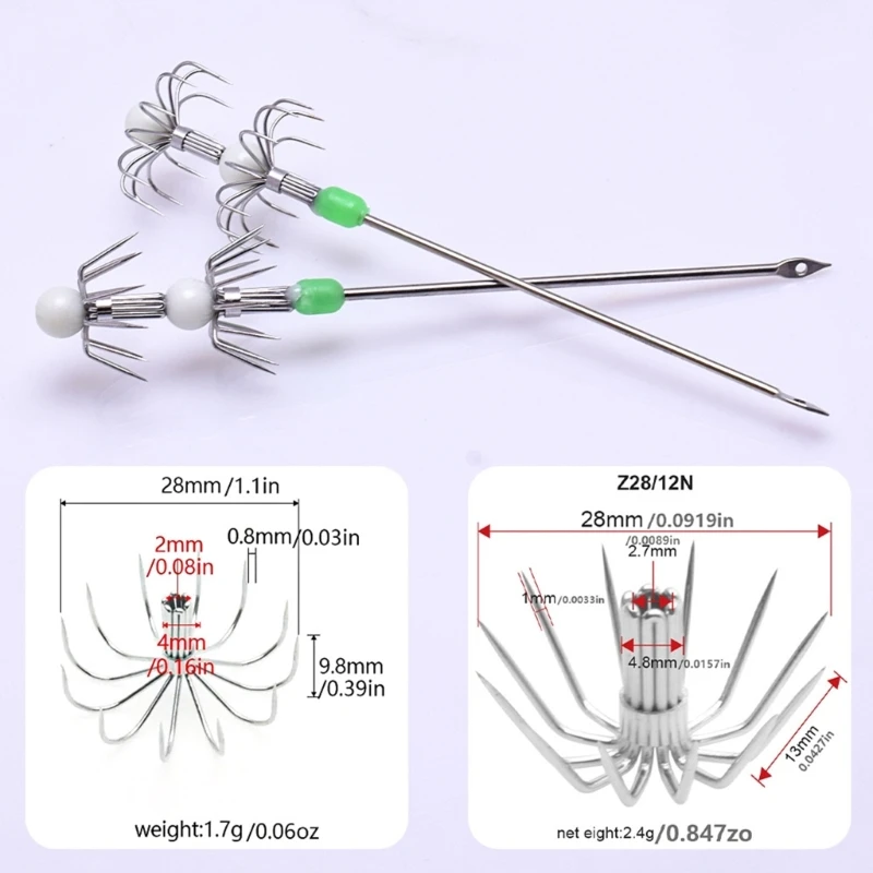 2 szt. Luminously haczyk na kalmary Squid Live haczyk na krewetki akcesoria wędkarskie trwałe