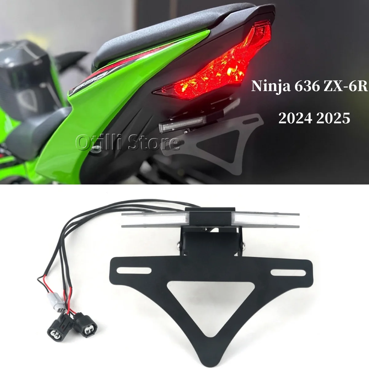 

Motorcycle License Plate Holder Tail Light Bracket Tidy Fender Eliminator For KAWASAKI NINJA 636 ZX 6R ZX6R ZX-6R 636 2024 2025