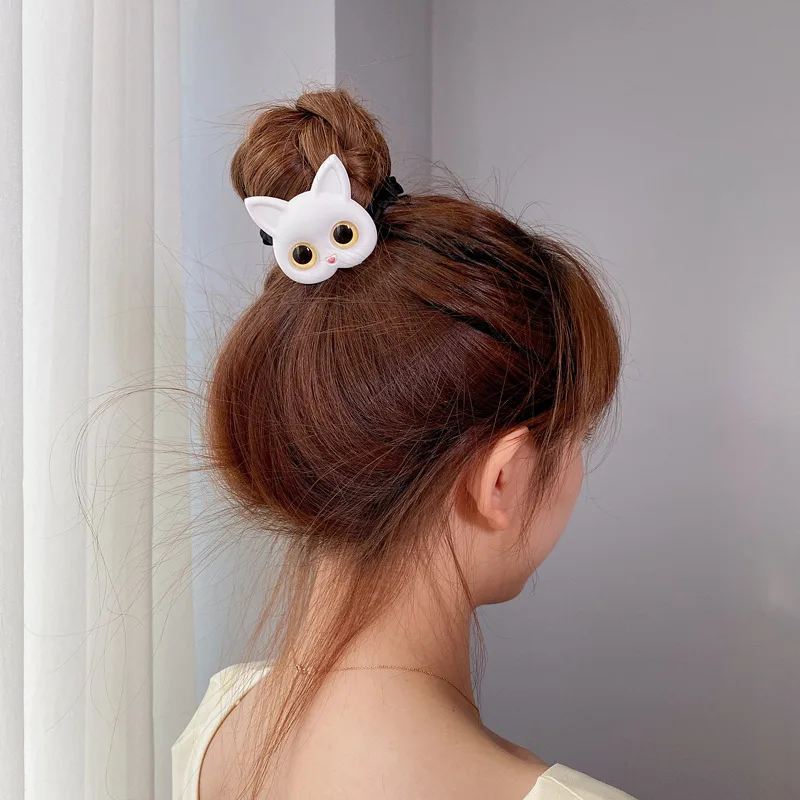 2026 Neue süße Katzen-Haargummis für Damen, elastische Haarbänder, koreanische Kopfbedeckung für Kinder, für Mädchen, schöne Haar-Accessoires und Ornamente – Detail 2