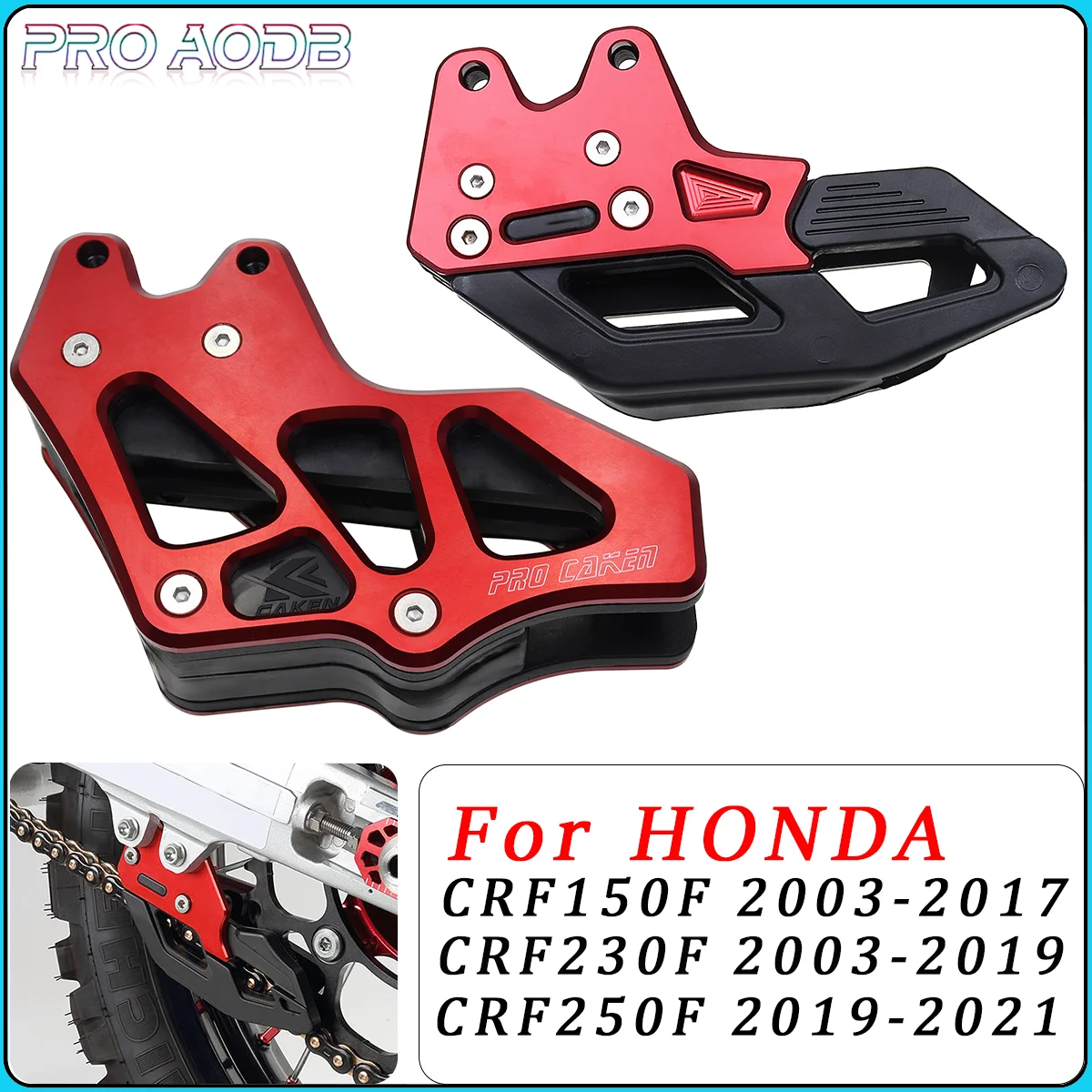 

For Honda CRF 150F 230F 250F CRF150F CRF230F CRF250F 2003-2021 Motorcycle CNC Rubber Chain Guide Guard Protector Universal Parts