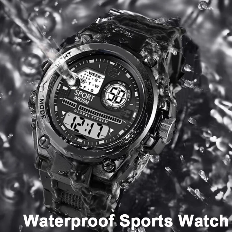 Men\'s Sports Watches 30M Waterproof Multifunction Clock Outdoor Military Digital Watch Smart Electronic Wristwatch for man Kids