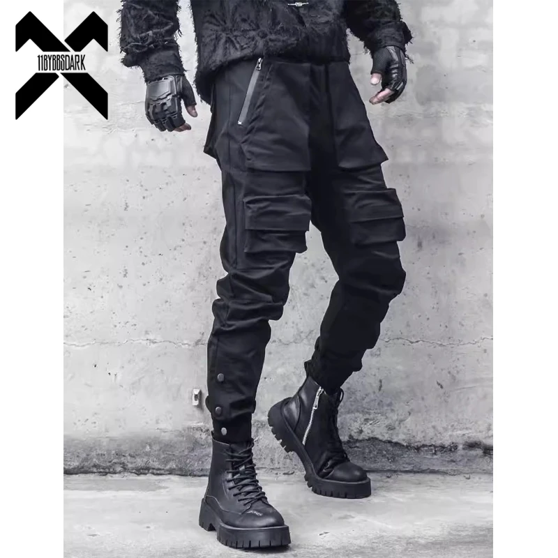 

Hip Hop Tactical Cargo Pants Men Functional Multi Pocket Trousers 2024 Elastic Waist Fahsion Streetwear Pant Techwear