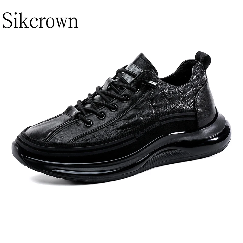 

Black Male Leather Sneakers Casual Shoes Fashion Luxury Comfort Sports Platform Footwear Tenis Masculino Athletic Shoe Brown