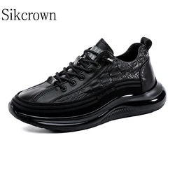 Black Male Leather Sneakers Casual Shoes Fashion Luxury Comfort Sports Platform Footwear Tenis Masculino Athletic Shoe Brown