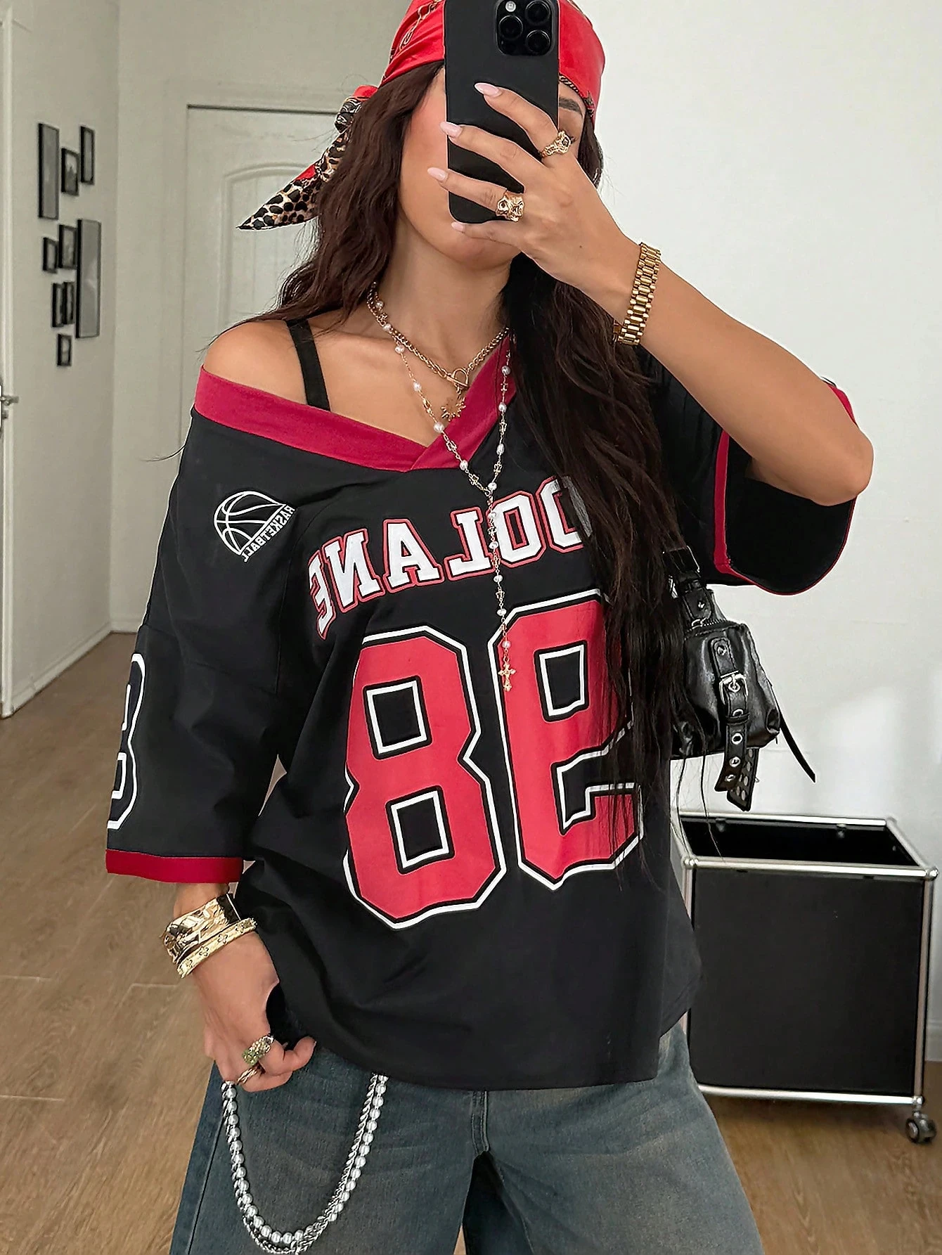 

Coolane Women's & Men's Summer Couple Same Style Streetwear Sport Going Out Number Graphic Football Jersey Black White Jersey