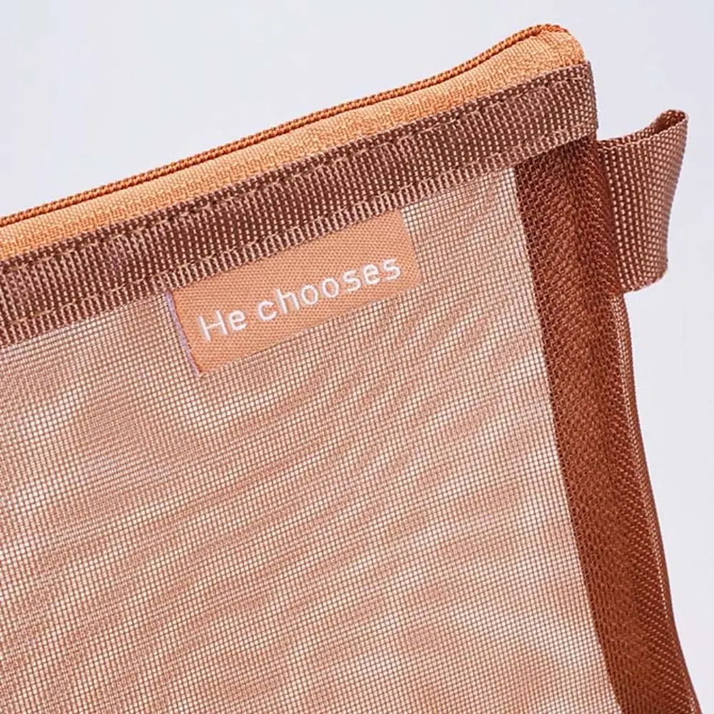 Kotak pensil jala nilon, tas tagihan warna Retro, tas pengatur uang kertas transparan, tas kosmetik ritsleting tas alat tulis siswa