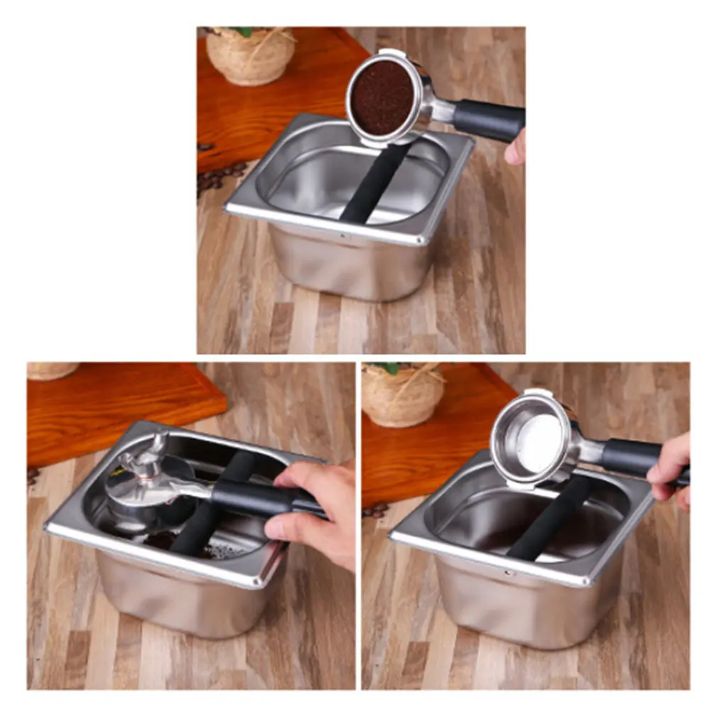 

Контейнер для кофейной гущи из нержавеющей стали, маленький, 10 см высотой, с глубокой чашей, легко моется, профессиональный, для эспрессо