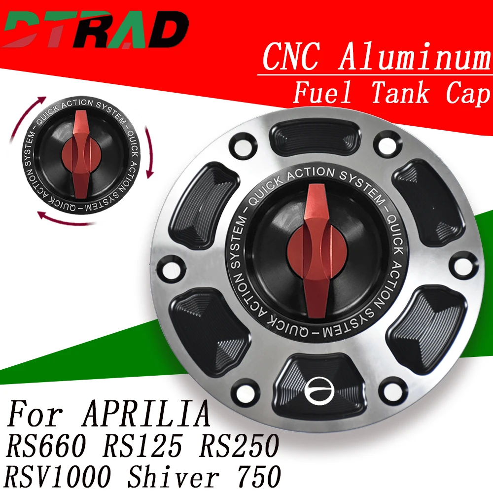

Modorcycle Silver Quick Action Fuel Tank Cap For Aprilia RS660 RS125 RS250 Tuono 660 RSV1000 Shiver 750 Airbox Accessories