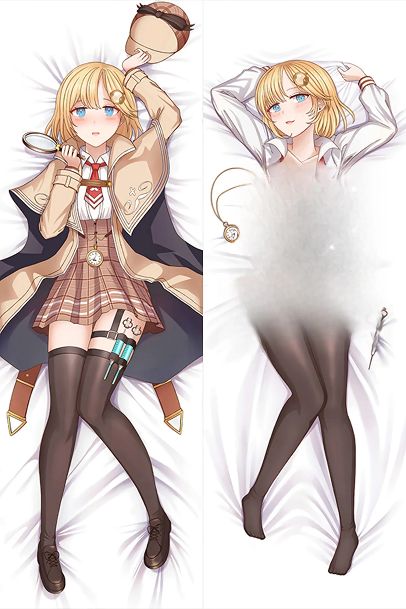 Blonde Short Hair Manga Girl Character Dakimakura Cushion Cover Home Decor Amelia Watson No Pillow Core
