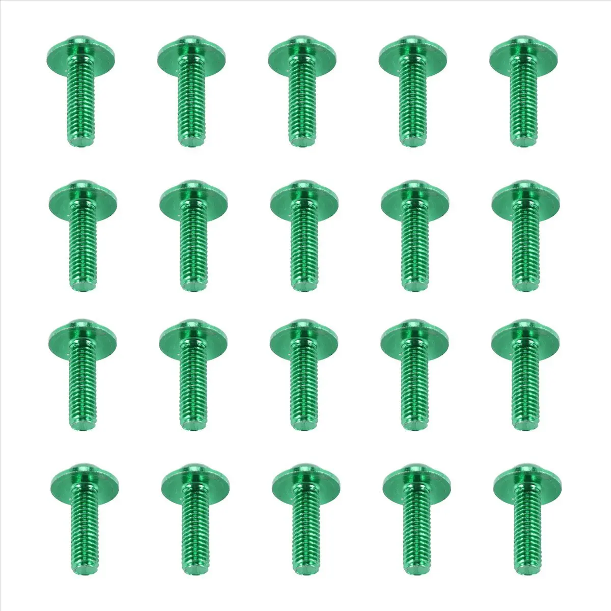 Compatible 20 Pcs Green Aluminum Alloy Motorcycle Hexagonal Bolts Screws M6