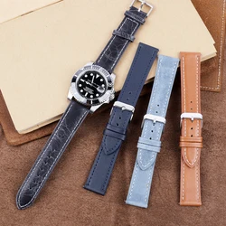 Retro Watch Strap 18mm 19mm 20mm 22mm 24mm High Quality Leather Watchbands Gray Brown Blue for Men Watch Accessories