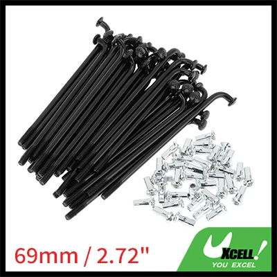 X Autohaux Fahrrad-Speichensatz, 12 G, 69 mm, 76 mm, 82 mm, 87 mm, 92–141 mm Länge, Fahrrad-Radspeichen mit Nippeln, Kohlenstoffstahl, Schwarz, 36 Stück – Detail 7
