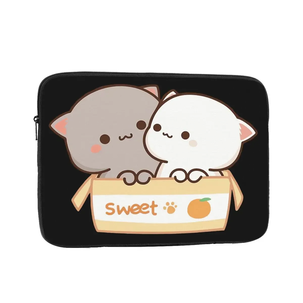 

Joey & Annie - Peach and Goma Mochi Cat Box Computer Ipad Laptop Cover Case Laptop Sleeve Bag Portable Cover Fundas Pouch