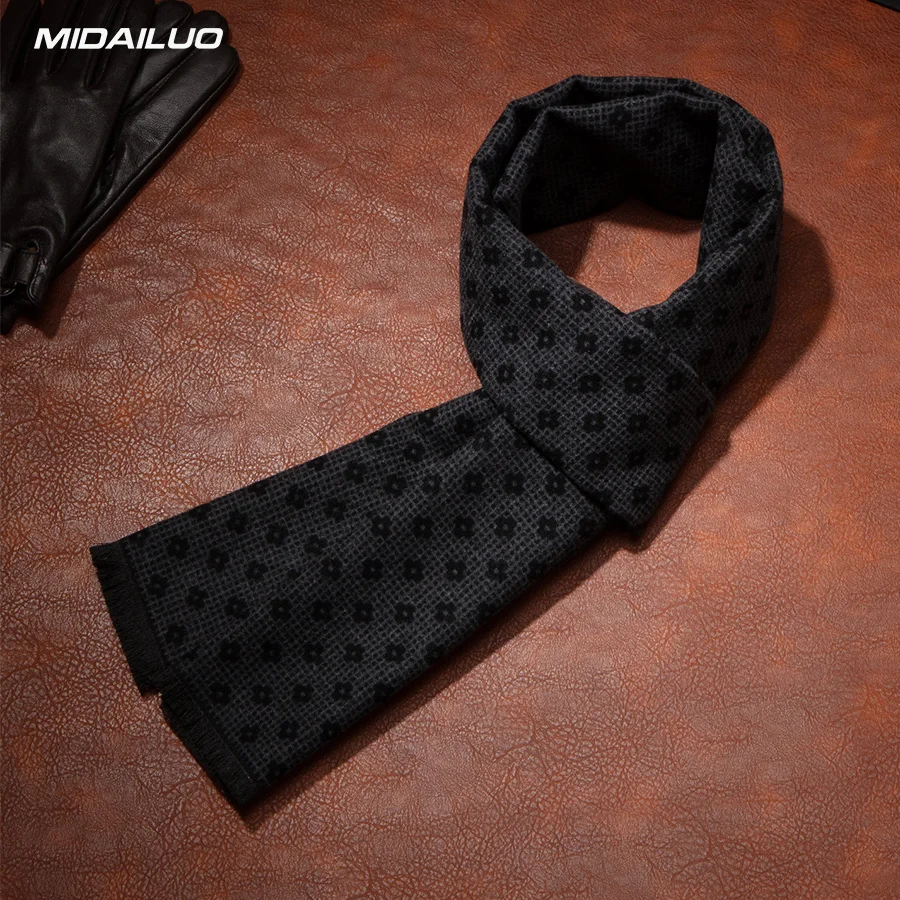 

Мужской шарф с теплыми текстурами, зимние аксессуары для шеи, классическое украшение, подходит для бизнеса и отдыха.