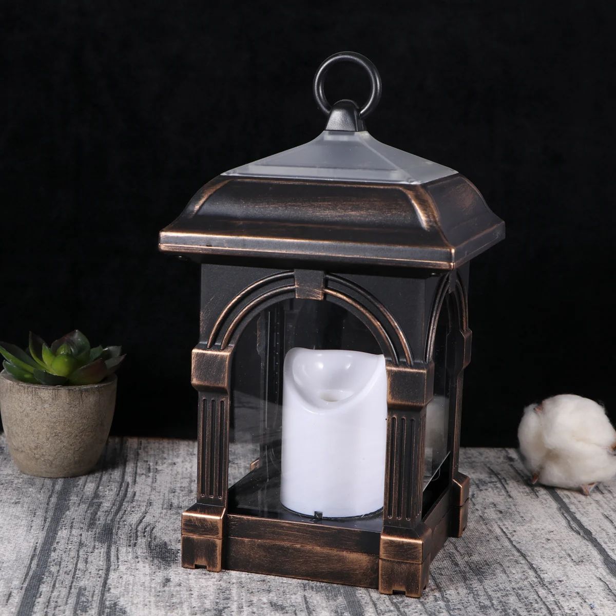 ضوء الشمس البرونزي الأنيق خمر الشكل حديقة الديكور الشمسية LED فانوس السيارات على الخروج توفير الطاقة الاستخدام الداخلي في الهواء الطلق