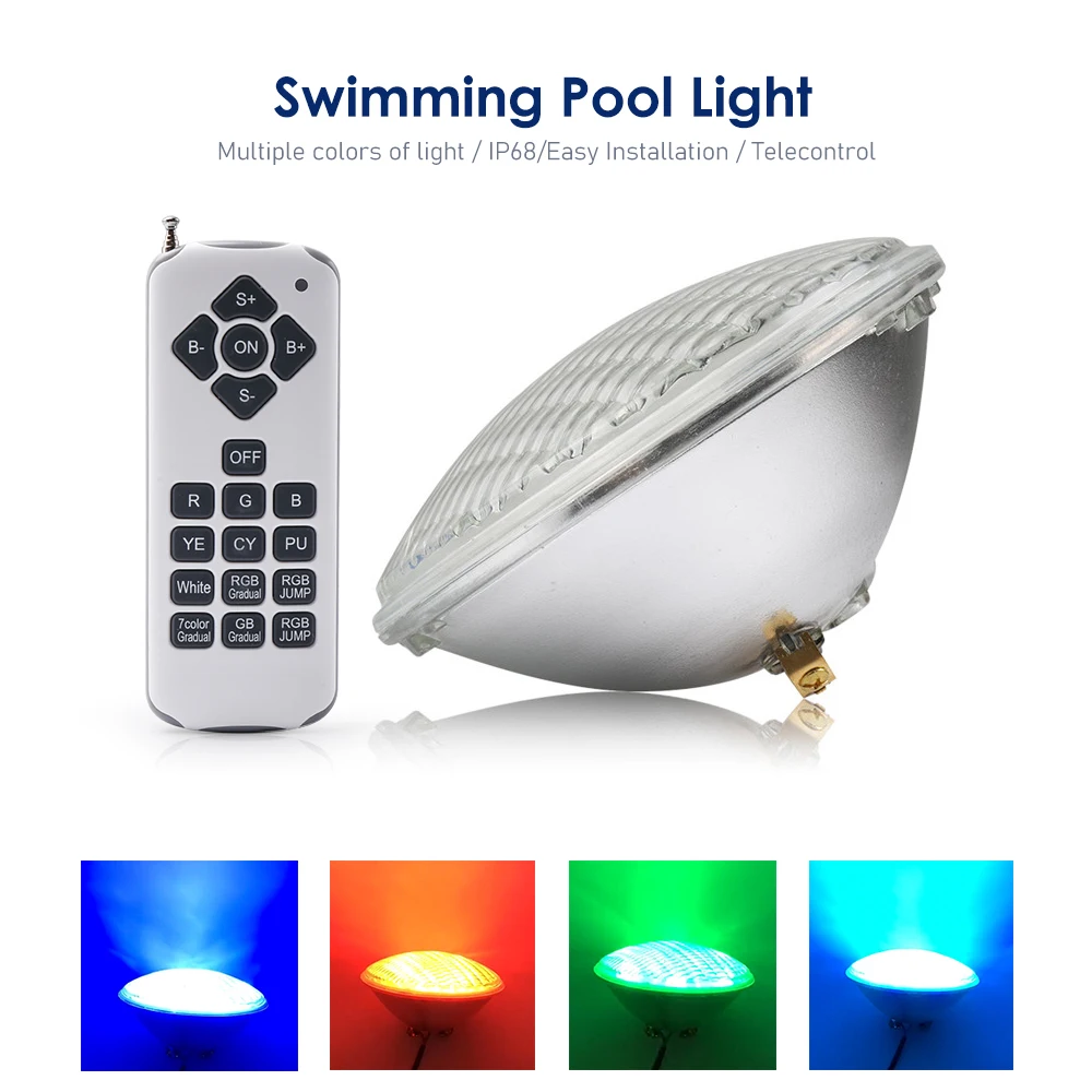 PAR56 Underwater Lamp AC12V 18LED Piscina Light Cold/Warm/RGB Waterproof Swimming Pool LED Spotlight