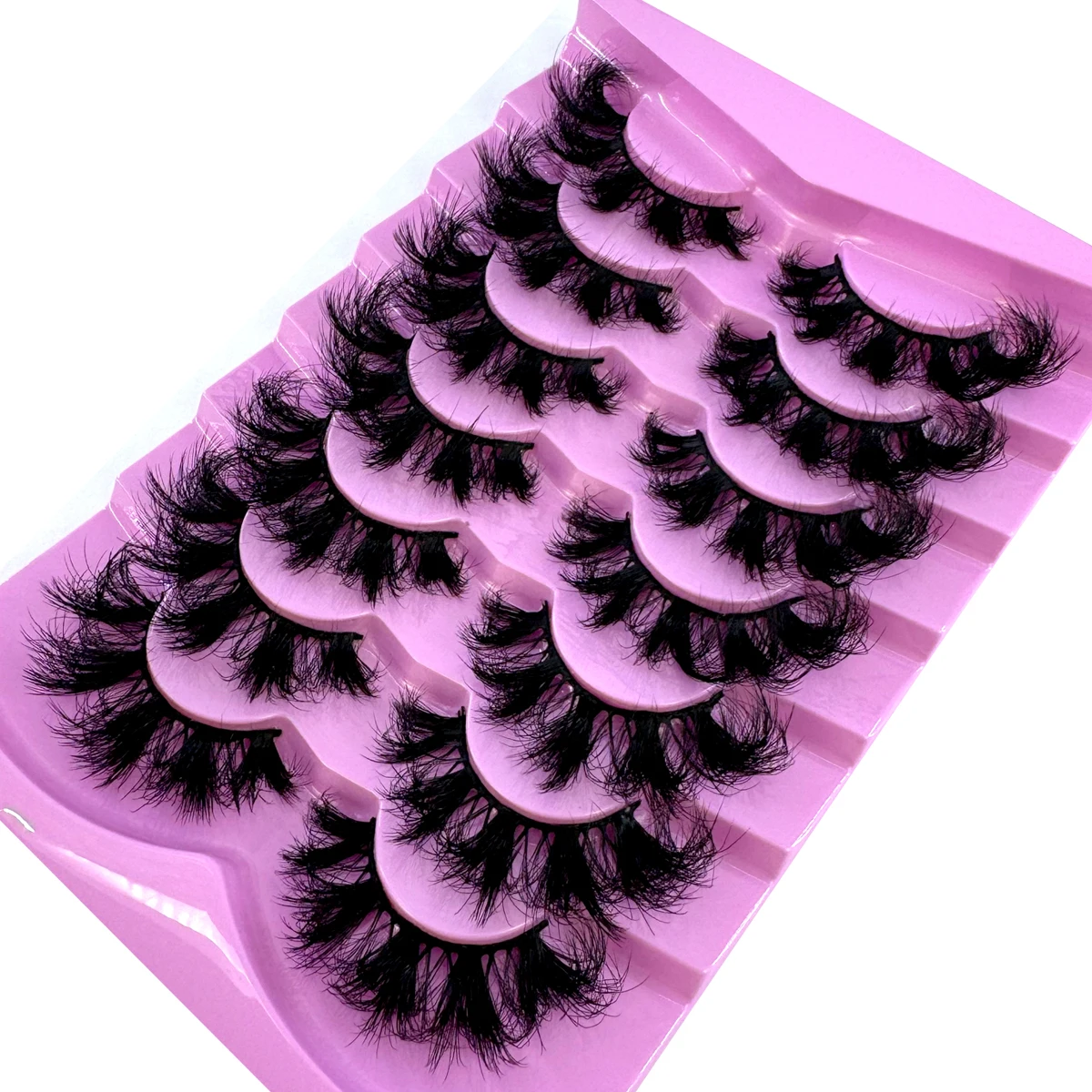 7ペア 3D フェイクミンクつけまつげ ナチュラル メッシーまつげ クロス ドラマチック ロング ウィスピー ふわふわまつげエクステ ビッグアイメイク