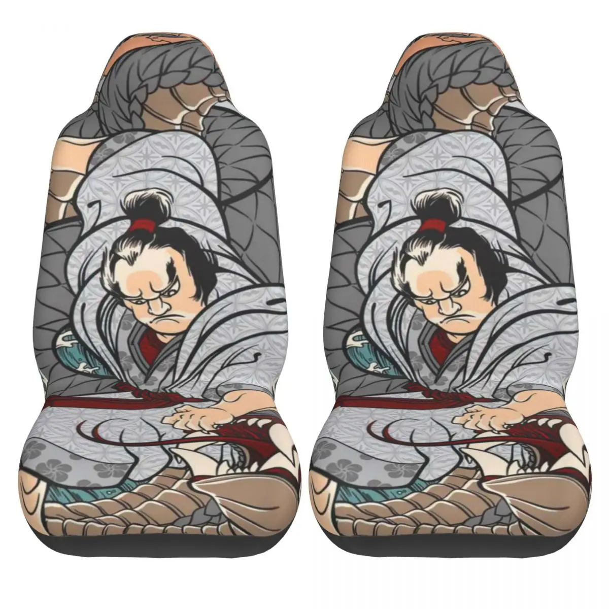 Samurai With A Magic Sword Car Seat Cover Custom Printing Universal Front Protector Accessories Cushion Set