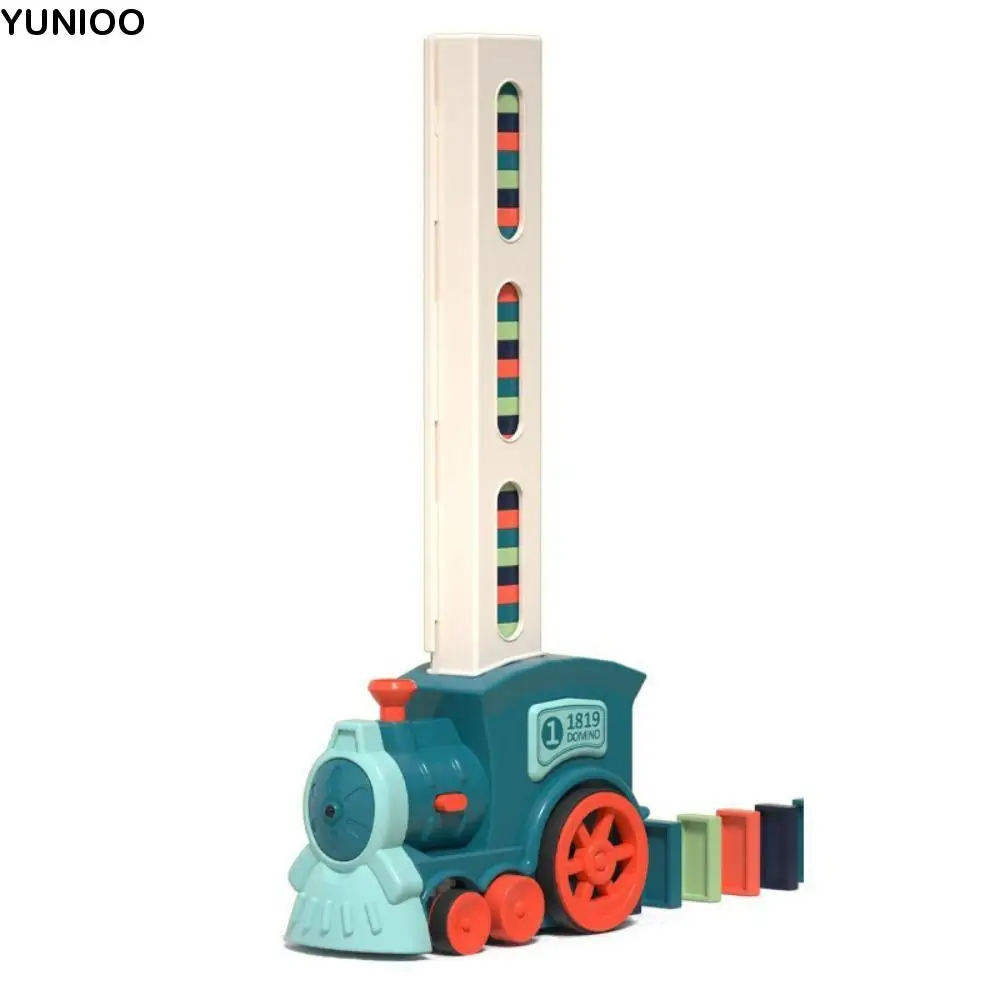 Sound Light Intelligent Children Toy DIY Educational Automatic Laying Automatic Launch Small Train Puzzle Blocks Domino Train