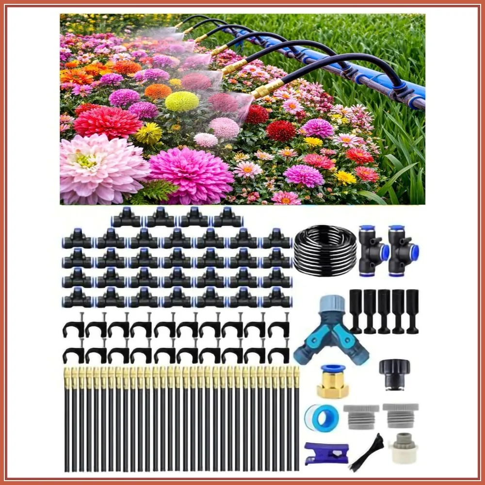 

Drip Irrigation System, 360 Adjustable Mist Sprayer Nozzle, High Volume Rotating Sprinkler for Garden Patio Potted Plants