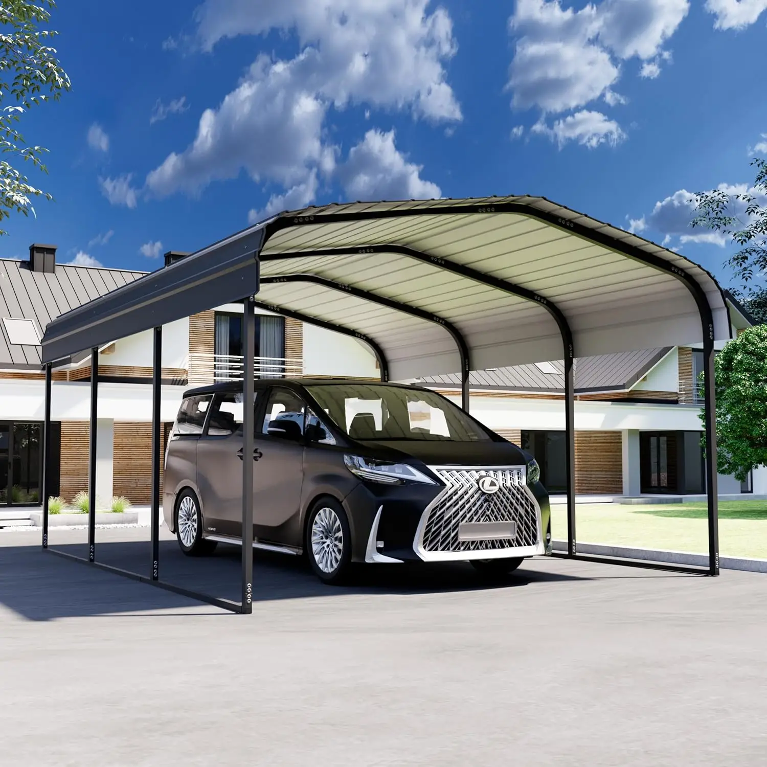 

Металлический карпорт 10x15, сверхмощный, комплект Carport со сборкой на крыше из оцинкованной стали и рамой, металлический навес для автомобильного порта для хранения на открытом воздухе