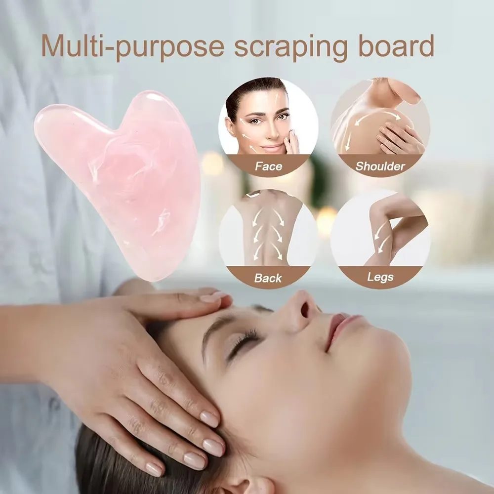 Heart Shape SPA Massage Beeswax Gua Sha Scraping Massage Scraper Face Massager Acupuncture Guasha Board Massager for Face