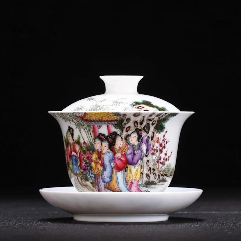 Four Beauties Painted By Hand In Zhongjia Kiln Powder Ladies Enamel Color, Fully Handmade Tea Individual Master Cup,