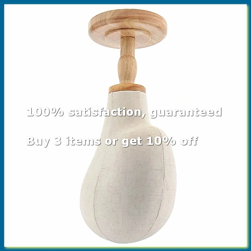 ●Wig Head Stand Mannequin HeadHat Display Stand Linen Wig Holder, Canvas Dome + Detachable Wood Stand for Wigs,Hats,Caps-ABFB