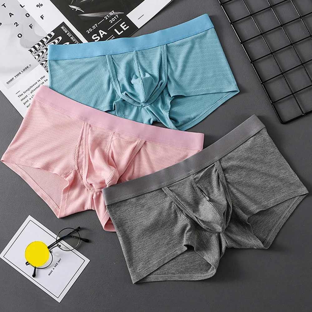 Men Sexy Underwear Breathable U-Bulge Sports Big Pouchcup Pouch Shorts Men\'s Space Capsule Pouch Separate Panties