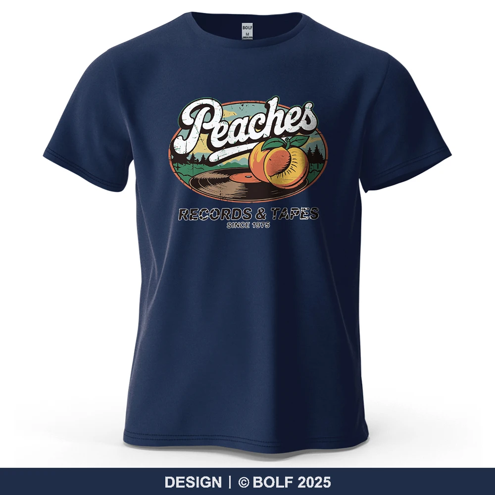 RECORDS & TAPES Bedrucktes Herren-T-Shirt aus 100 % Baumwolle, übergroße Vintage-Grafik-T-Shirts für Damen, Tops, T-Shirts, lässige Streetwear