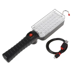 Portable USB Rechargeable Work Light COB Repairing Lamp With Magnet & Hook 34 LE