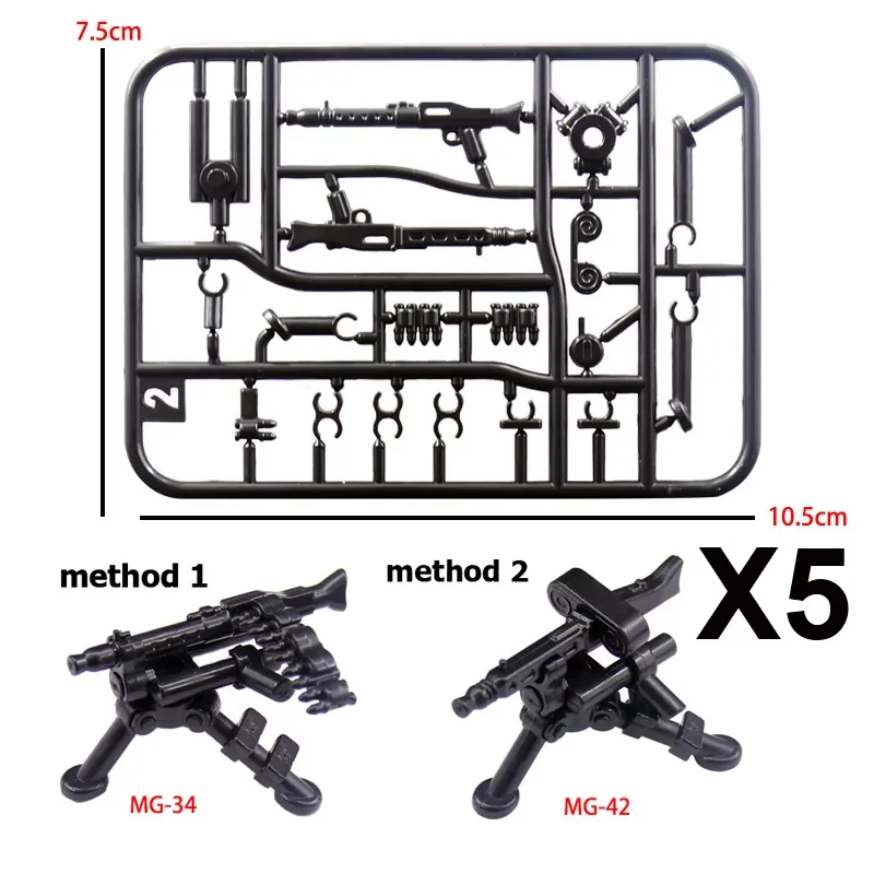 WW2 Military Weapons Building Blocks Solider Figures Weapons Guns 98K MG34 Belt radio station Equipment Accessories Mini Bricks view 3