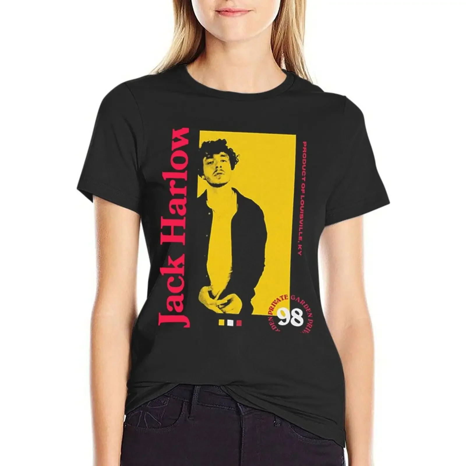 

yellow red T-Shirt plus size tops graphics heavyweights anime clothes Women's cotton t-shirt