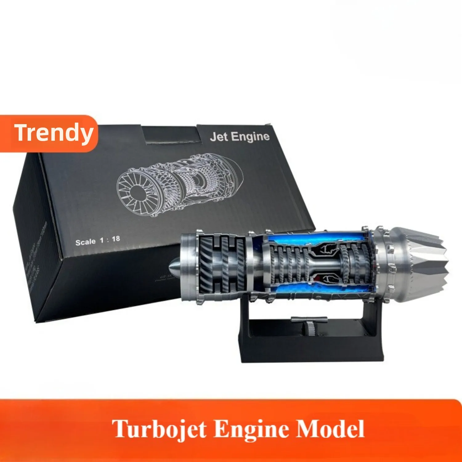 Kit de modelo de motor Micro J35 Fighter Jet, modelo de motor Turbojet impreso en 3D, juguetes, velocidad ajustable USB con luz