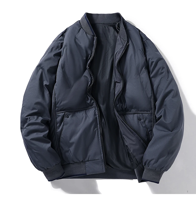 

Бесплатная доставка, зимняя мужская короткая куртка-пуховик 2025 года, облегающая легкая теплая хлопковая куртка с бейсбольным воротником, мужская верхняя одежда