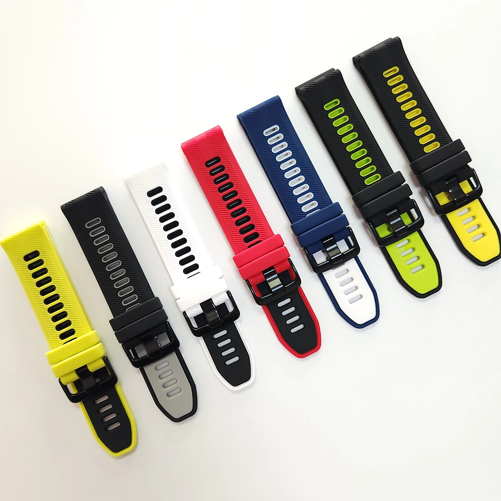 Replacement Watch Band For Garmin Forerunner 965 955 Solar 945 935 745 22mm Two Tone Sports Silicone Strap Bracelet Accessories