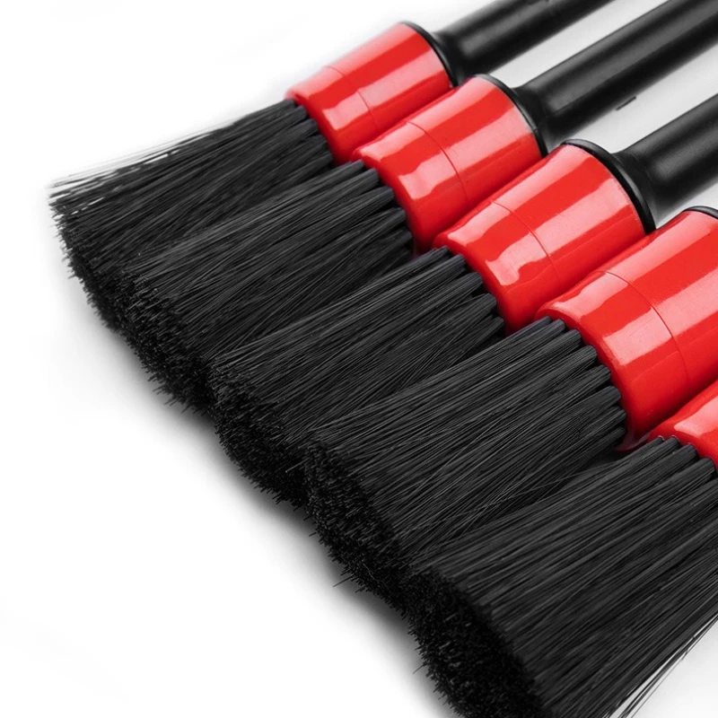 5PCS Car Cleaning Brush Set Automotive Detailing Brushes Car Interior Wheel Rim Cleaning Tools Plastic Detail Brush Kit