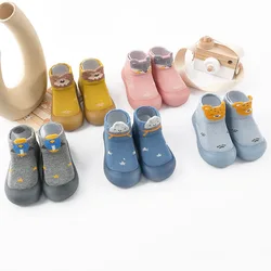 Chaussures à semelle en caoutchouc souple pour bébé, chaussette pour enfant de 0 à 4 ans, pour les premiers pas, cadeaux