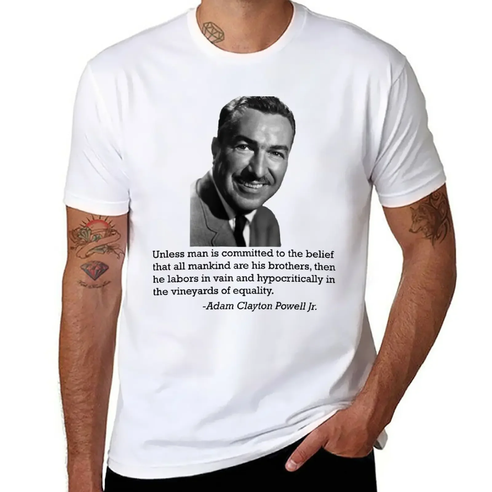 

Adam Clayton Powell T-Shirt anime clothes for a boy Men's cotton t-shirt