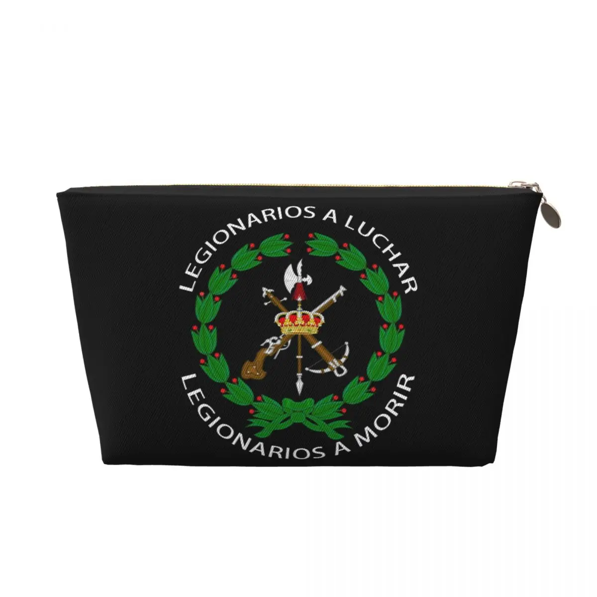 Custom Spanish Legion Makeup Bag for Women Travel Cosmetic Organizer Cute Spain Coat of Arms Storage Toiletry Bags