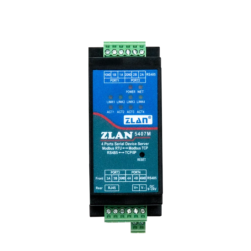 

4-way RS485 to Ethernet Modbus Gateway MQTT Rail Mounted JSON Edge Computing Module RTU to TCP Industrial Grade