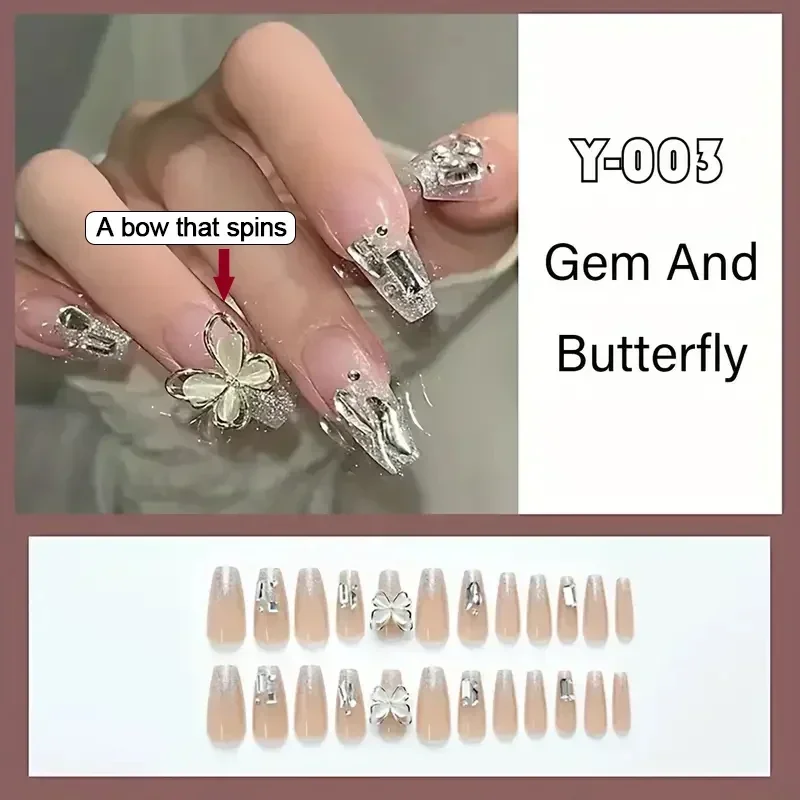 24 pçs/caixa unhas falsas imprensa em reutilizáveis com projetos conjunto francês artificial aurora diamante falso tipsy stick-on unhas dicas arte