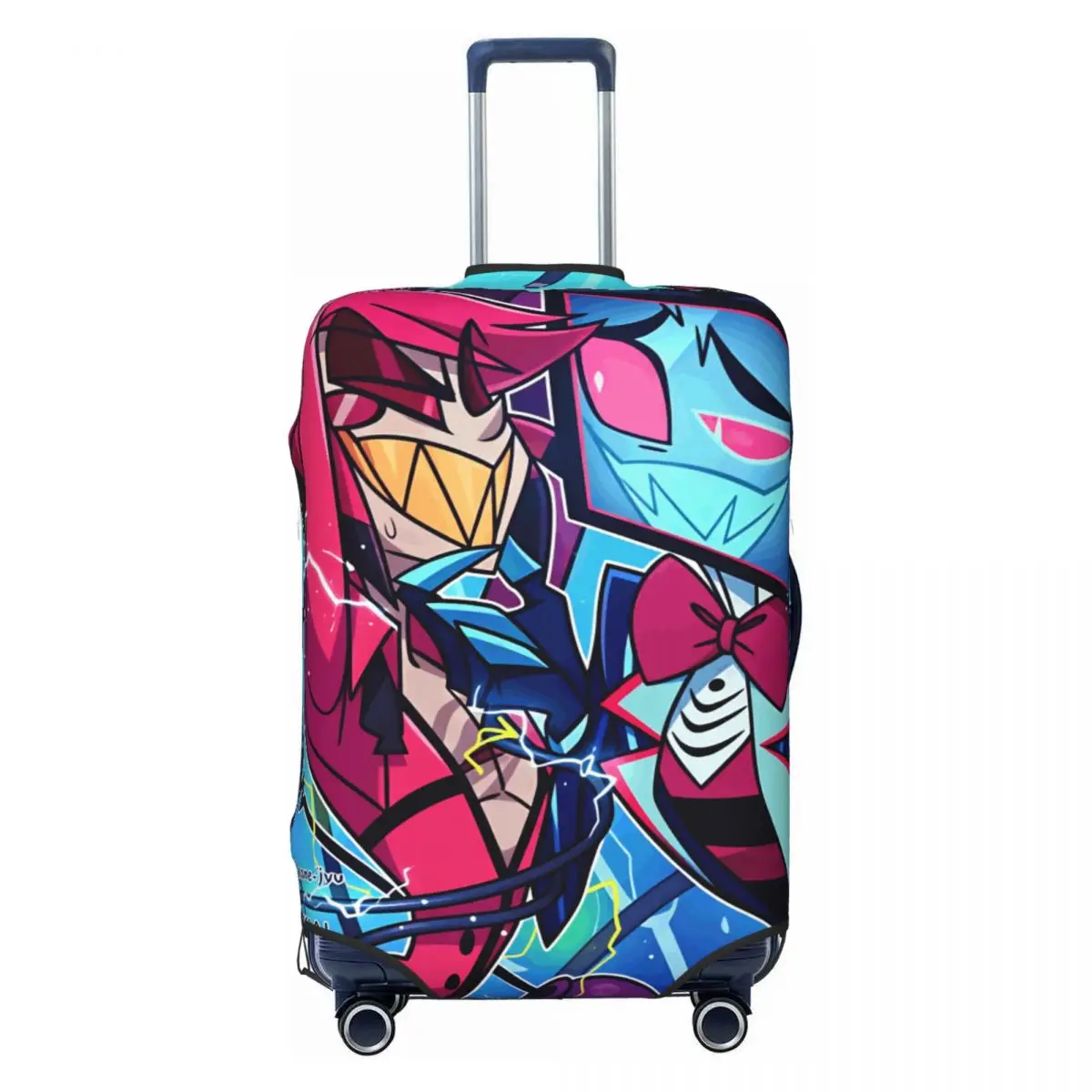 Radiostatic Vox Alastor Suitcase Cover Flight Hazbin Hotels Elastic Luggage Supplies Travel Protection