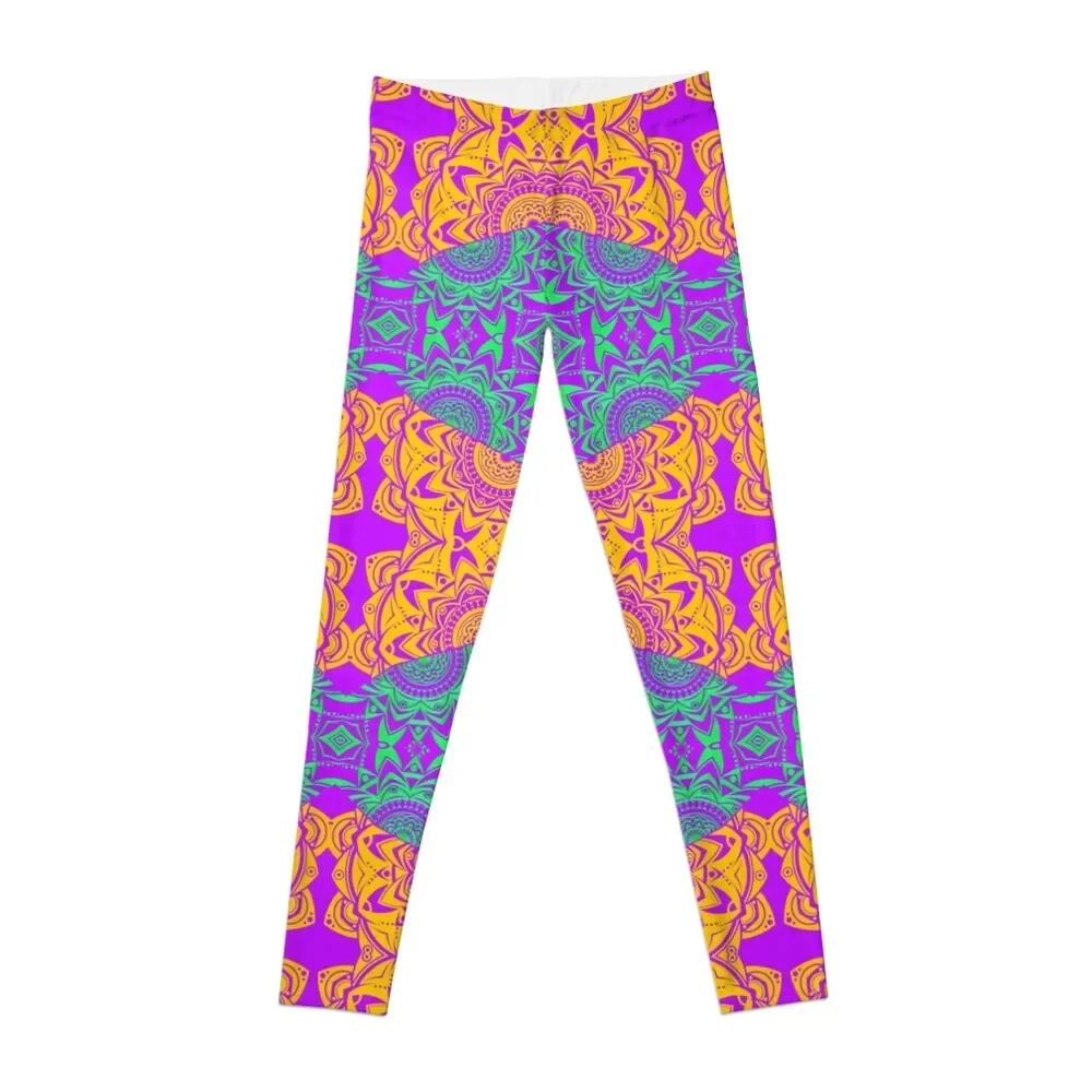 

ABSTRACT GEOMETRIC MANDALA PRINT Leggings Clothing fitness workout shorts Womens Leggings