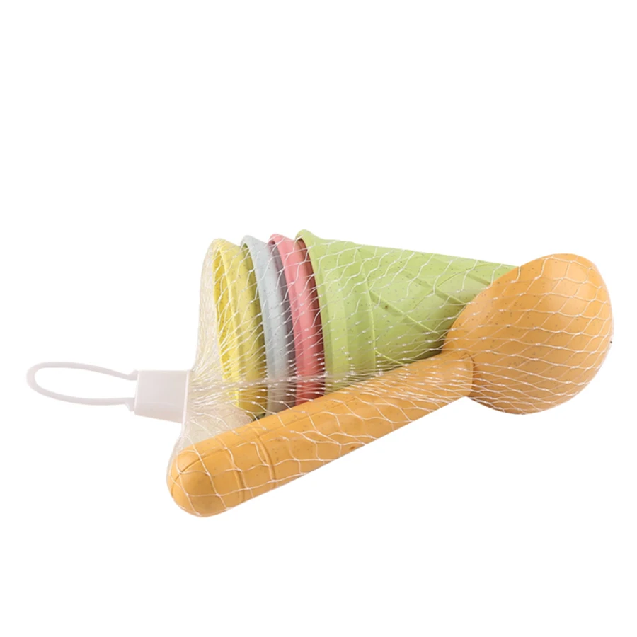 Kinder Spielen Haus Spielzeug Strand Eis Rohr Graben Löffel Set Material von Weizen Stroh Eis Tasse Strand Spielzeug